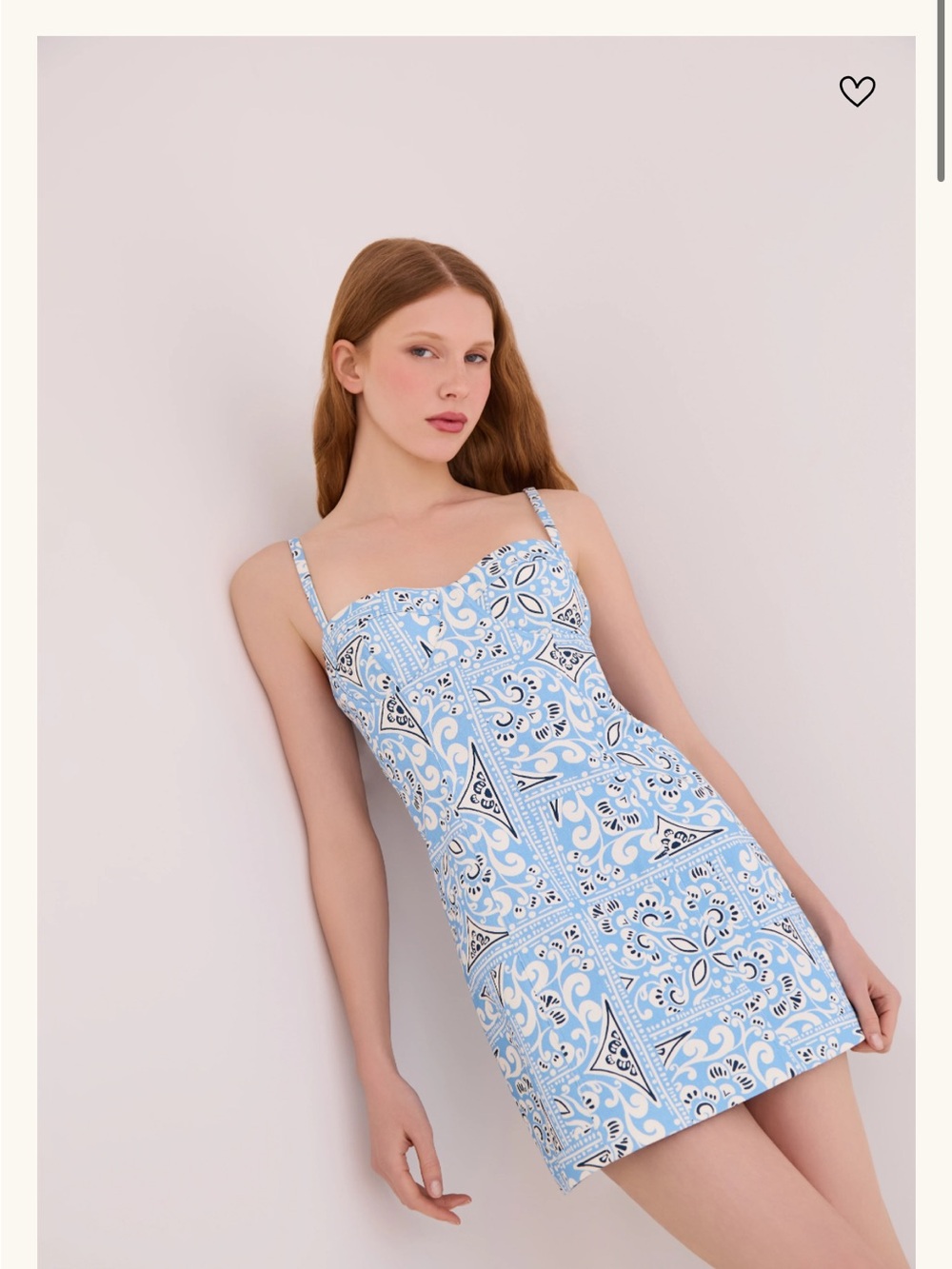 Cara Cara Claudine Mini Dress Color: Heart Tile Cornflower